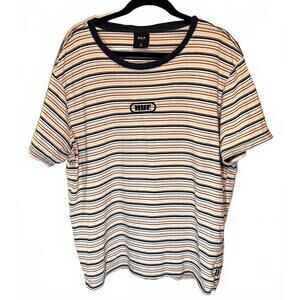 HUF Striped Short Sleeve T-Shirt, Size XL